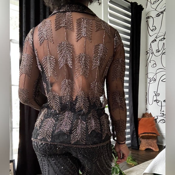 Sheer sequin button down - Picture 4 of 4